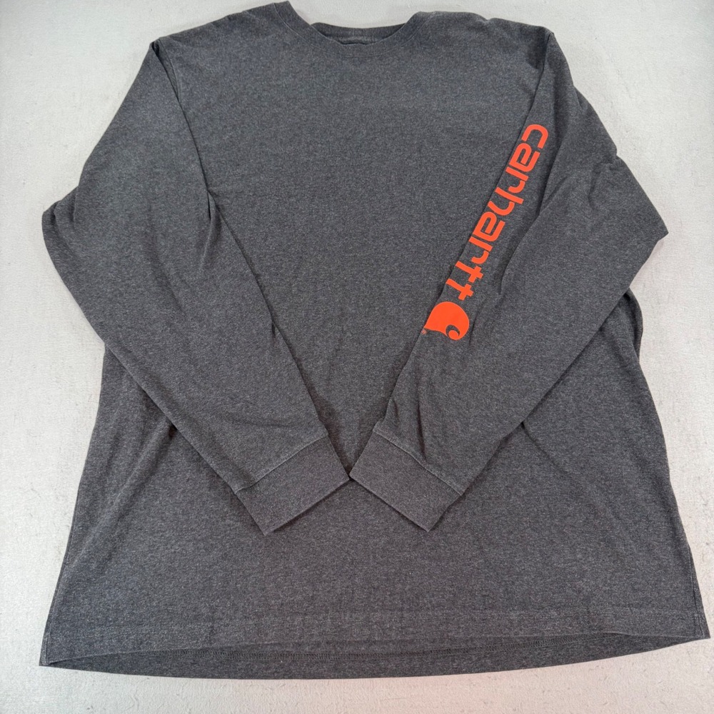 Carhartt XLT Loose Fit Long Sleeve Logo Shirt Carbon Heather